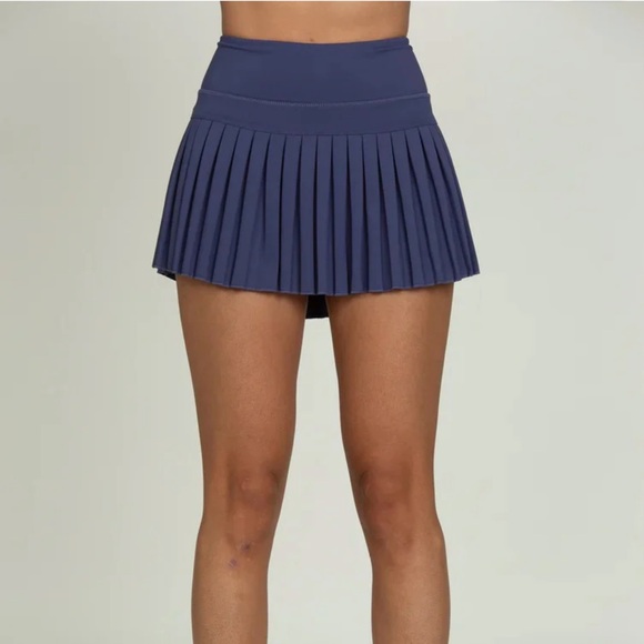 Goldhinge Dresses & Skirts - Pleated Athletic Mini Skirt in Navy